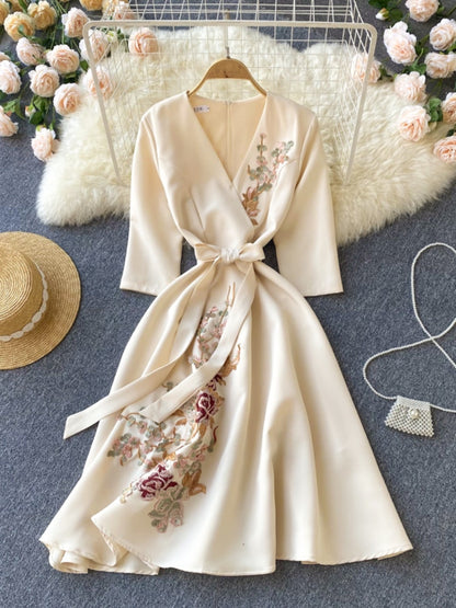 Embroidered Floral Maxi Dress